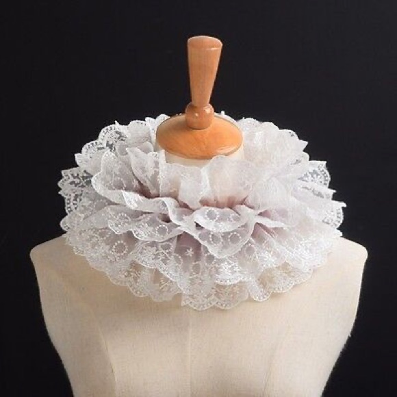 🔥HOST PICK🔥Victorian Steampunk Gothic Style Tudor Elizabethan Neck Ruff Lace - Picture 1 of 9